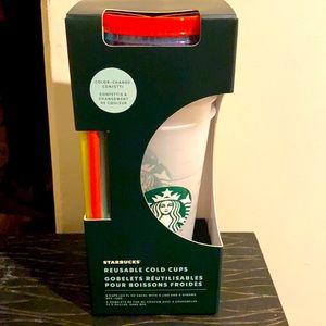 NEW Starbucks *2021* reusable color confetti cups